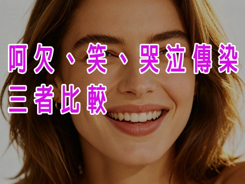 呵欠、笑、哭泣傳染三者比較